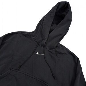 Y2K Nike Center Swoosh Hoodie Mens XS Black Boxy 2007 Sportswear Casual Active